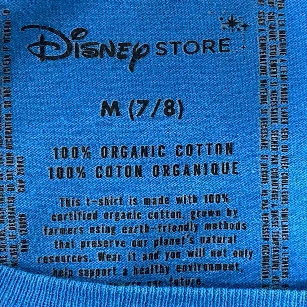 Disney Store Boys T-Shirt Buzz Lightyear Blue Cartoon Character Crewneck Size M